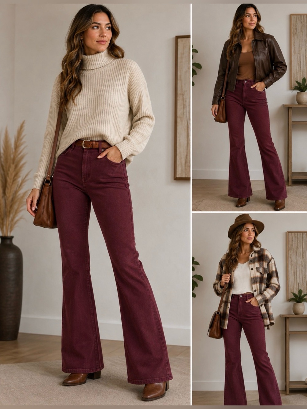 Lucky Brand Farrah Flare Jeans Burgundy High Rise Size 8 29L